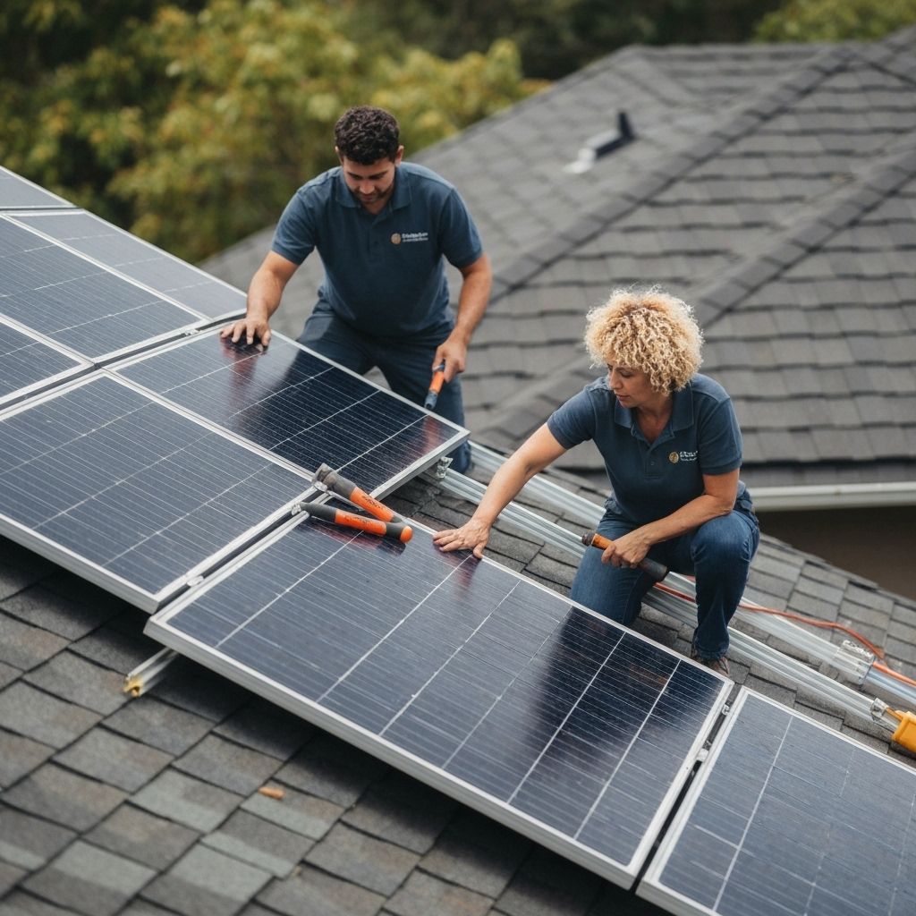 Solar installation team